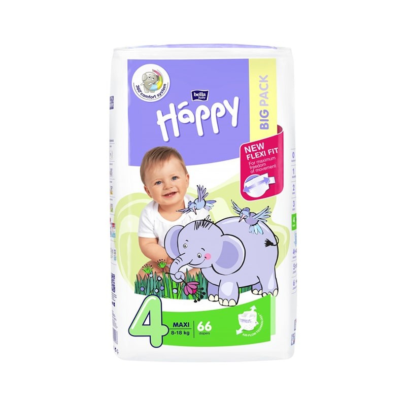 Couches bébé Happy Taille 4 - 66 couches Couches bébé Happy Taille 4 - 66 couches
