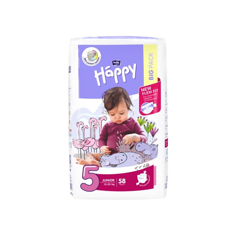 Couches bébé Happy Taille 5 - 58 couches Couches bébé Happy Taille 5 - 58 couches