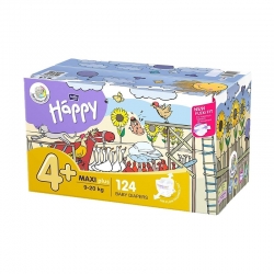 Couches bébé Happy Taille 4 maxi plus - 124 couches